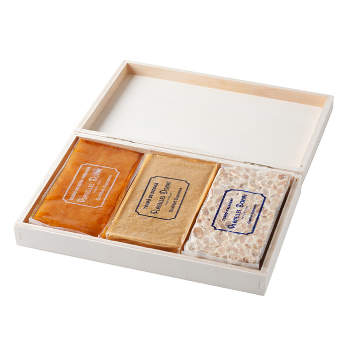 Caja de madera con 3 barras 400grs